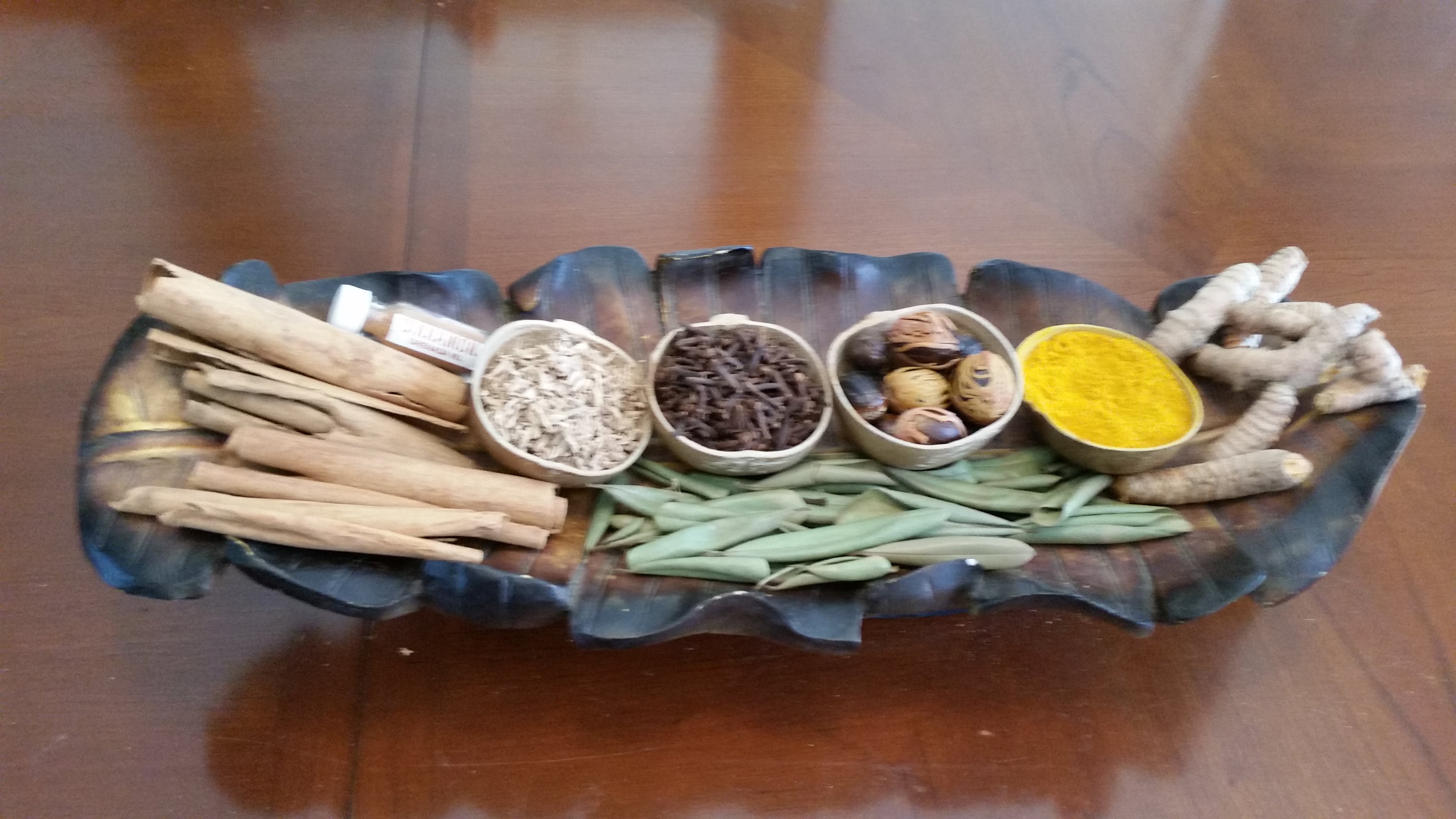 our selection of ginger, cinnamon, turmeric, clove, bay leaves are from Grenada